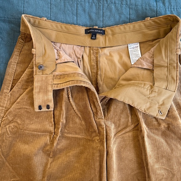 NWOT Banana Republic High Rise Wide Leg Pleated Corduroy Trousers Sz 12 - Picture 6 of 10